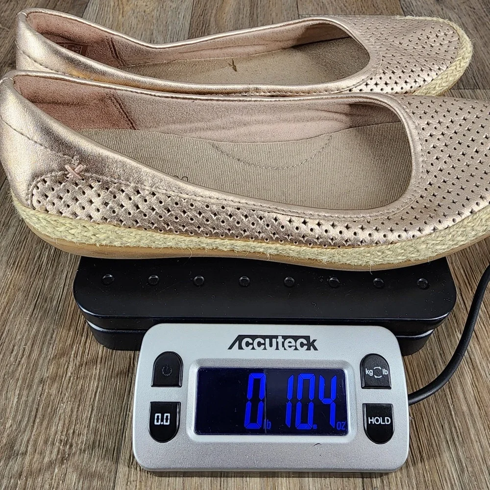 Clarks Collection Rose Gold‎ Perforated Espadrille Flats Women Size 6.5
